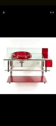 Bancada em blindex para banheiro 