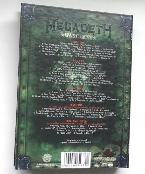 メガデス　warchest Megadeth - Warchest Boxset (4 Cds + 1 Dvd) Pronta Entrega | Frete