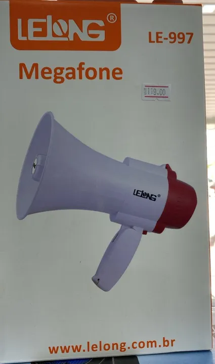 Megafone Portátil Profissional Recarregável Com Sirene Musical E Gravador Bivolt - Coimbra