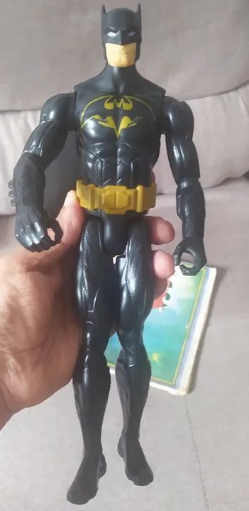 Boneco Batman Vintage com capa em Feltro - 30 cm. - Foto 5