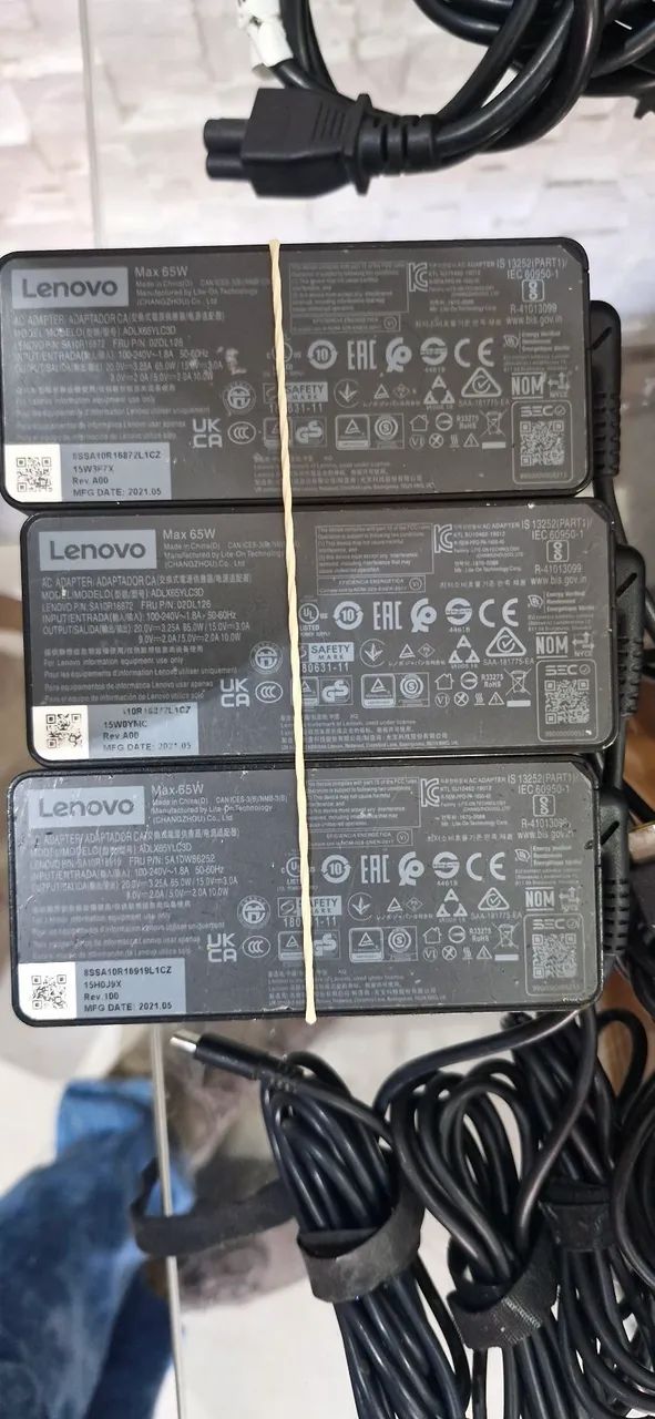 FONTE NOTEBOOK LENOVO USB-C 65W ORIGINAL 