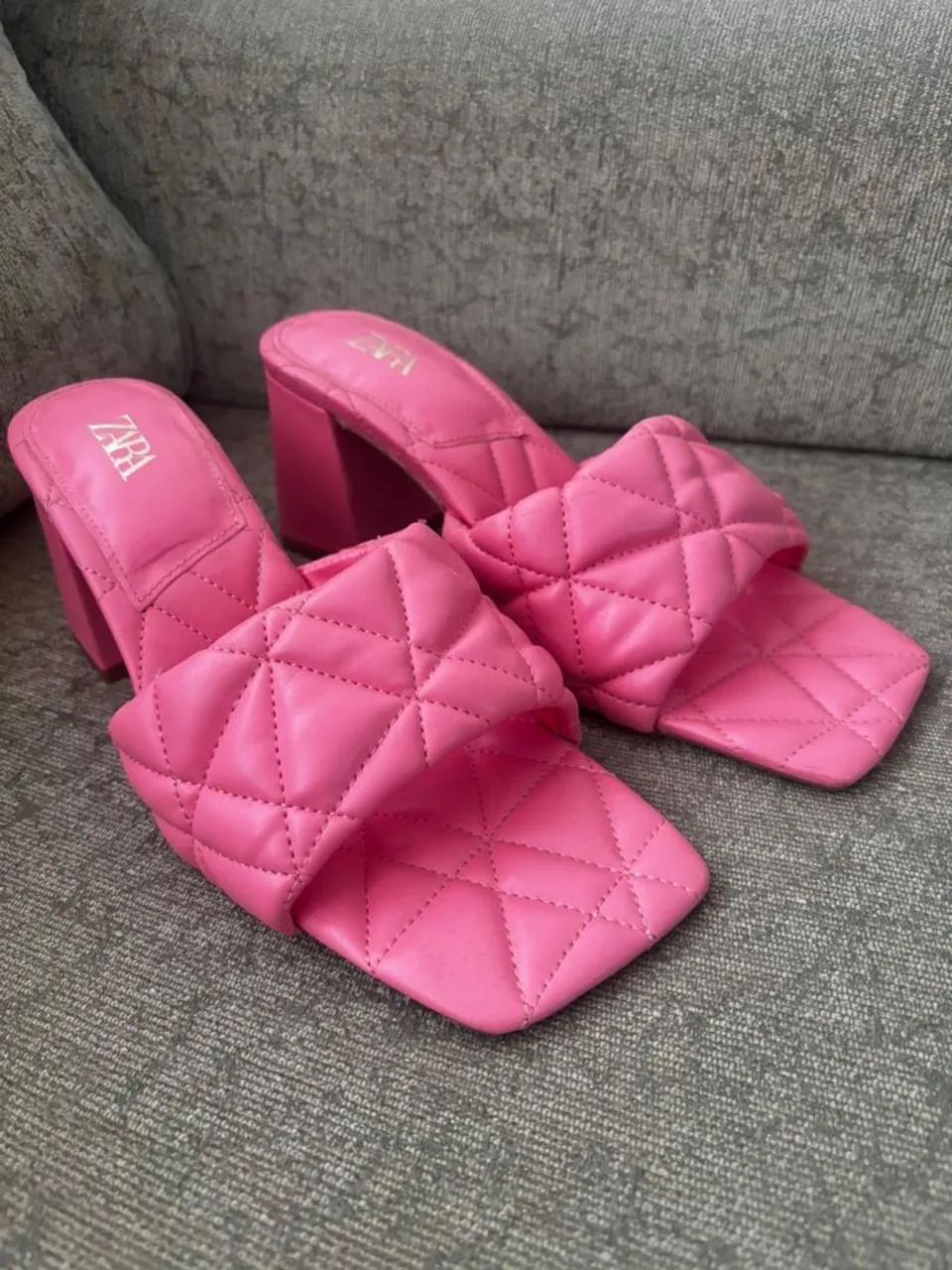 sapato rosa Zara acolchoado 