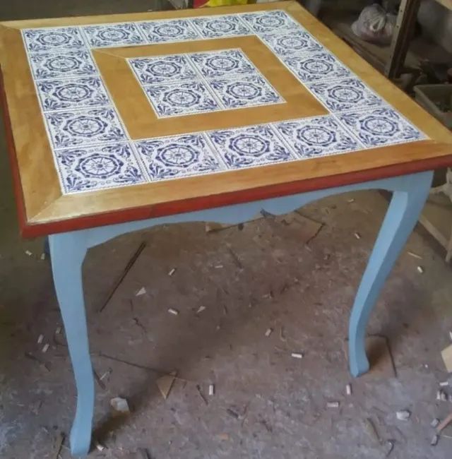Mesa estilo chipandelle com azulejo português  - Foto 2