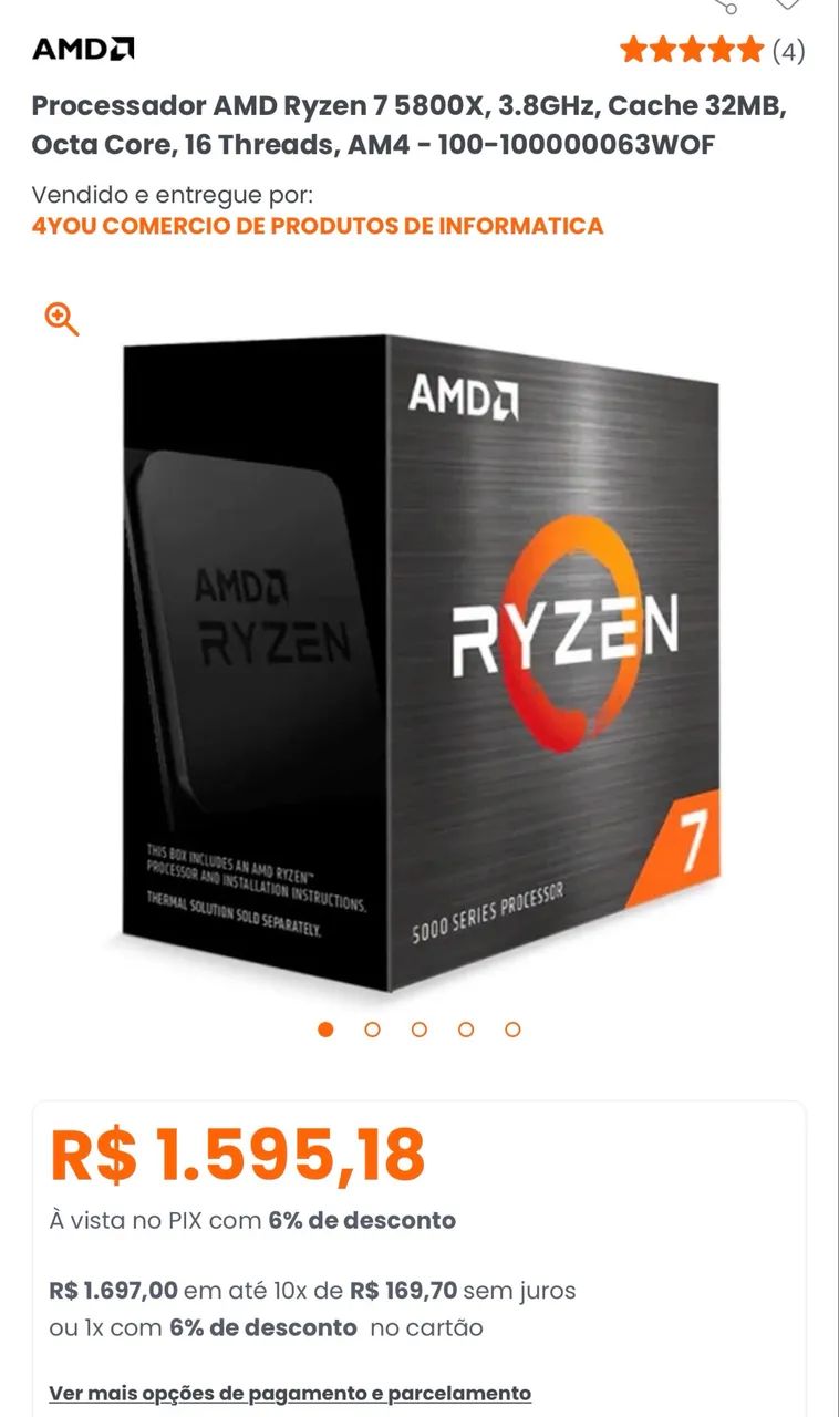 Ryzen 7 5800x 8 núcleos 16 Threads64302534242435121