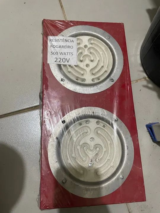 Fogareiro 2 Bocas De Resistência Vermelho
