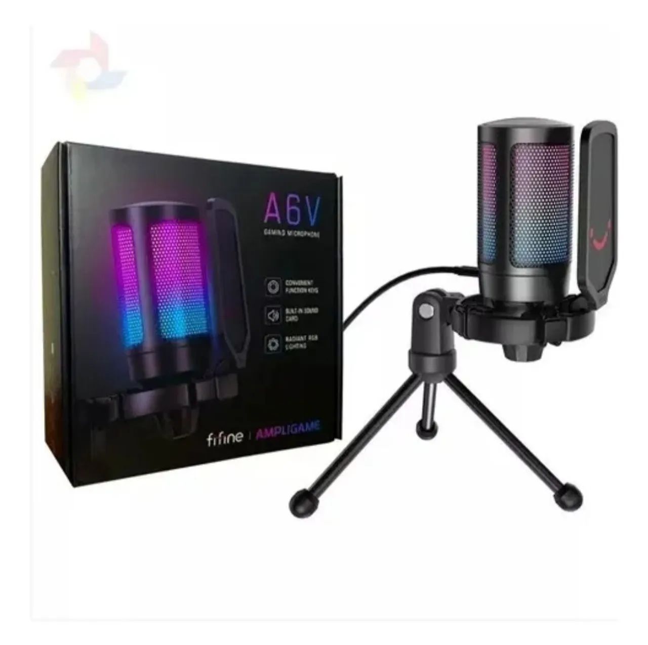 Microfone Fifine com Iluminação RGB e Tripé - Foto 2