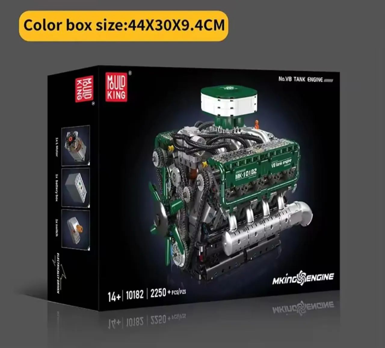 BLOCOS DE MONTAR MOTOR V8 TANK ENGINE 2250 PEÇAS MOD 10182 MARCA MOULD KING - Foto 3