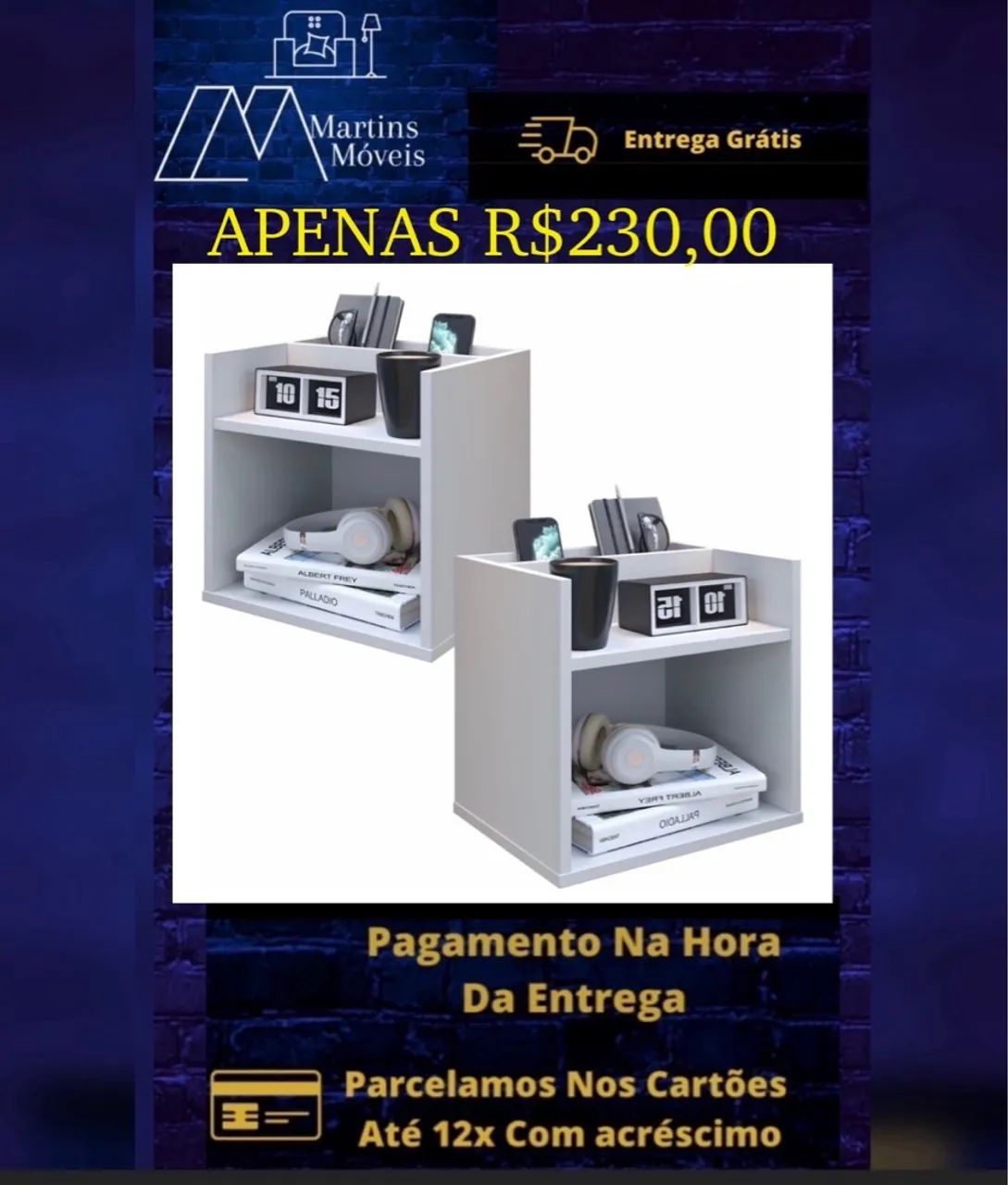 GRANDE PROMOÇÃO KIT 2 MESA DE CABECEIRA ENTREGA GRATIS ACEITA CARTÃO - Foto 4