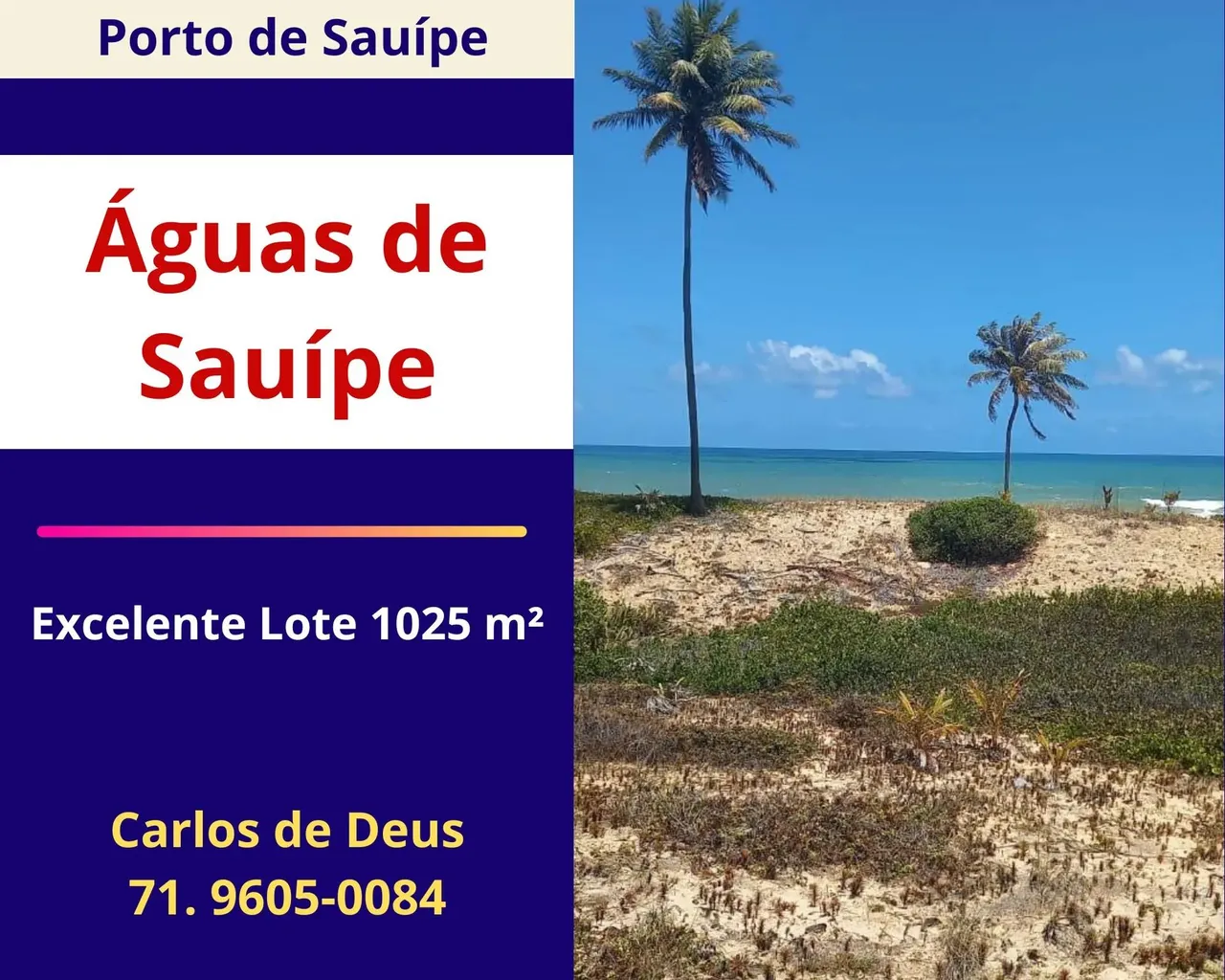 Condomínio Águas de Sauípe, Lote 1025 m², escriturado, ,Porto Sauípe, pé na Areia