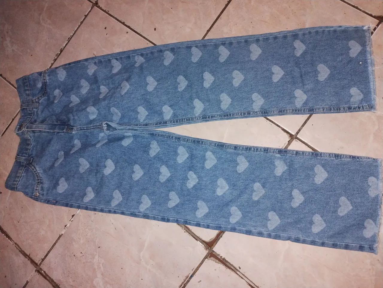 Calça Jeans Corações
