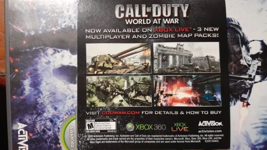 Jogo Original de XBOX 360 - Call Of Duty World At War (Completo Com Manual / Seminovo) - Foto 5