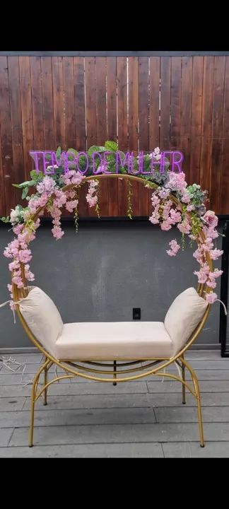 Balanço suspenso ou Poltrona Circular Decorativa com Flores