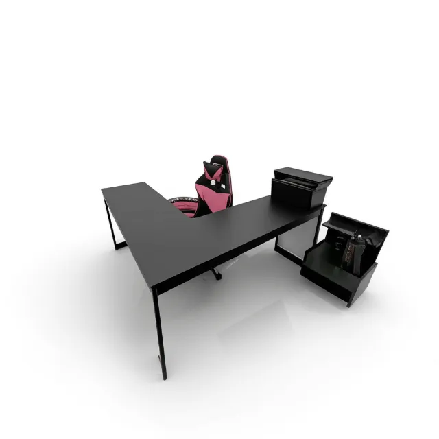 Mesa Escrivaninha Industrial em L | Home Office e Escritório