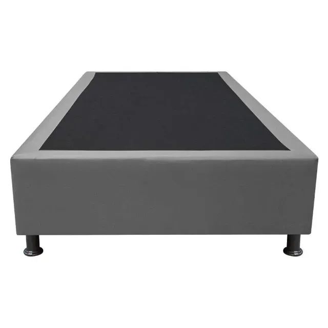 Base Box Solteiro Suede Cinza 88x188 -