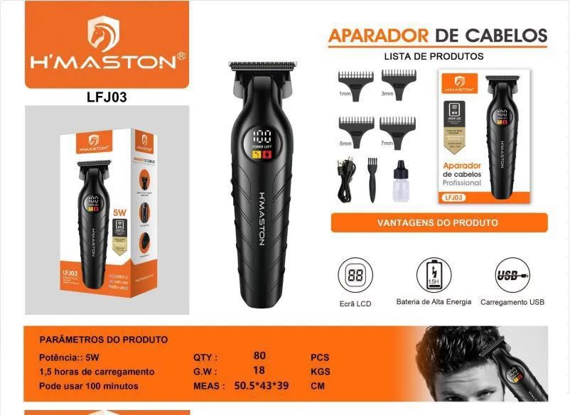 Aparador de Cabelos hmaston 2 em 1 máquina de cortar - Foto 3