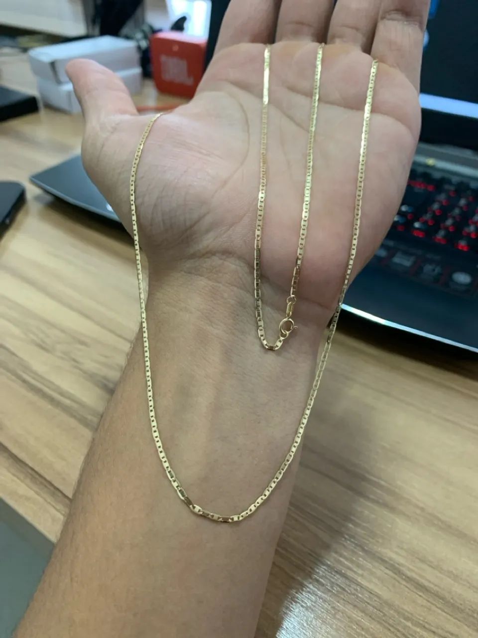 Corrente de Ouro 18k nova piastrine 
