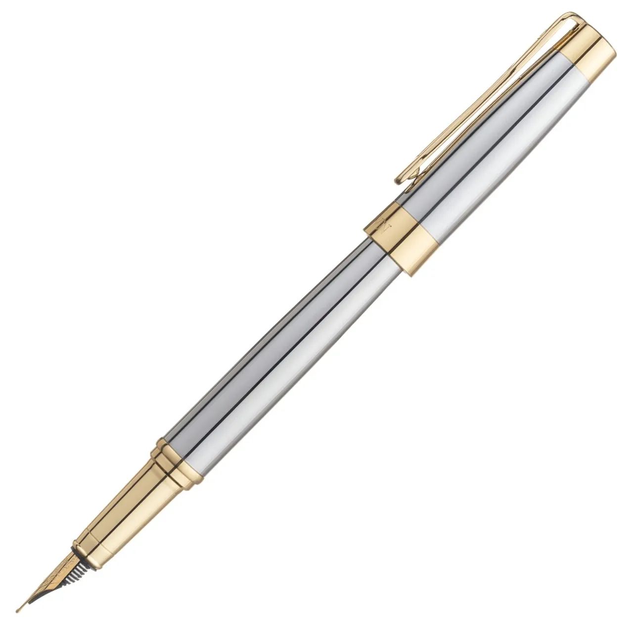 Caneta Crown Personalizada Metal President Tinteiro - Prata - Foto 2