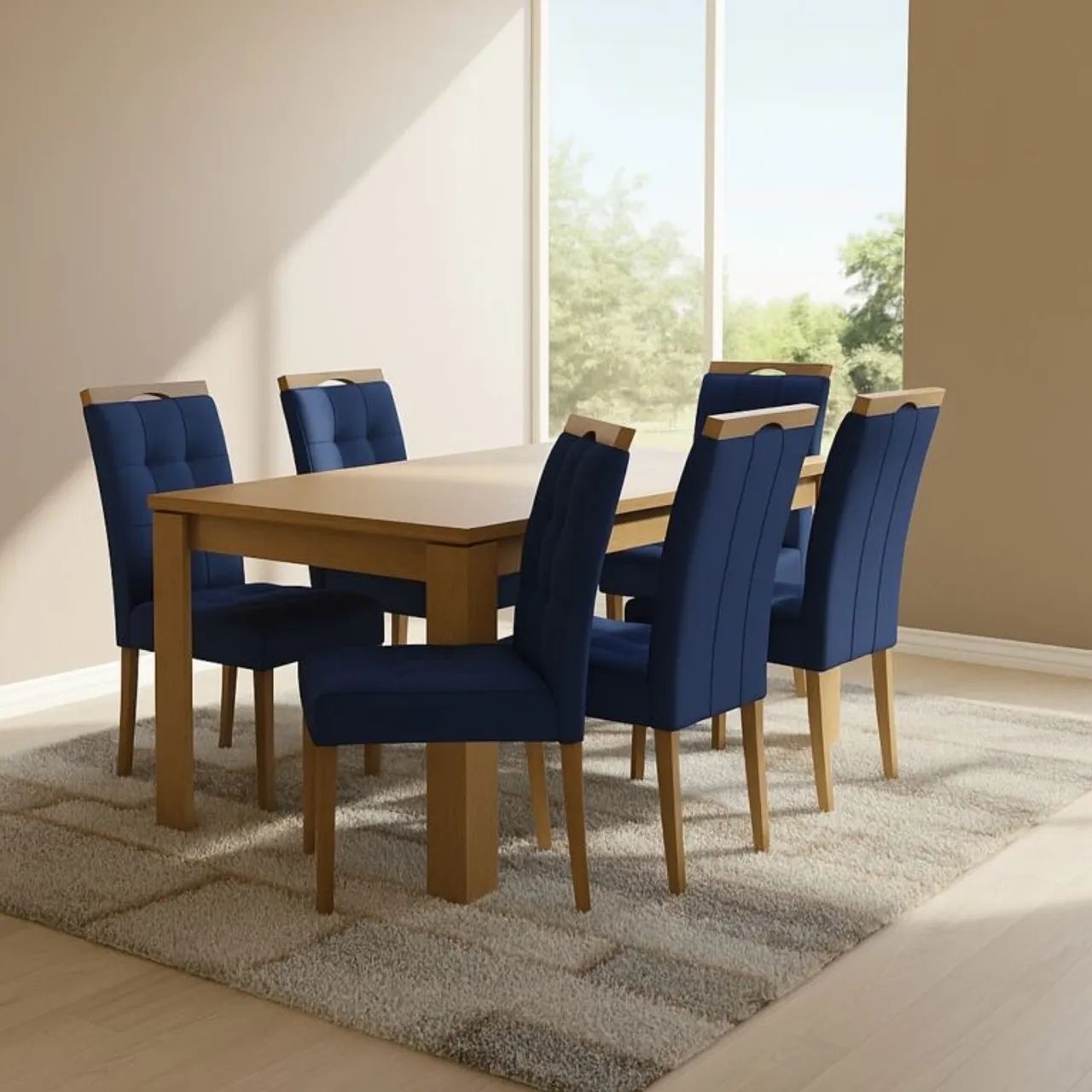 Mesa de Jantar com 6 Cadeiras Sophie Madeira tt43 - Foto 3