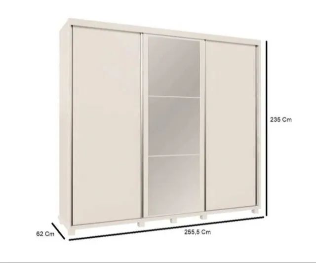 Guarda Roupa Casal Berlin 3 Portas 6 gavetas C/Espelho 100% MDF Direto da fabrica Novo - Foto 2