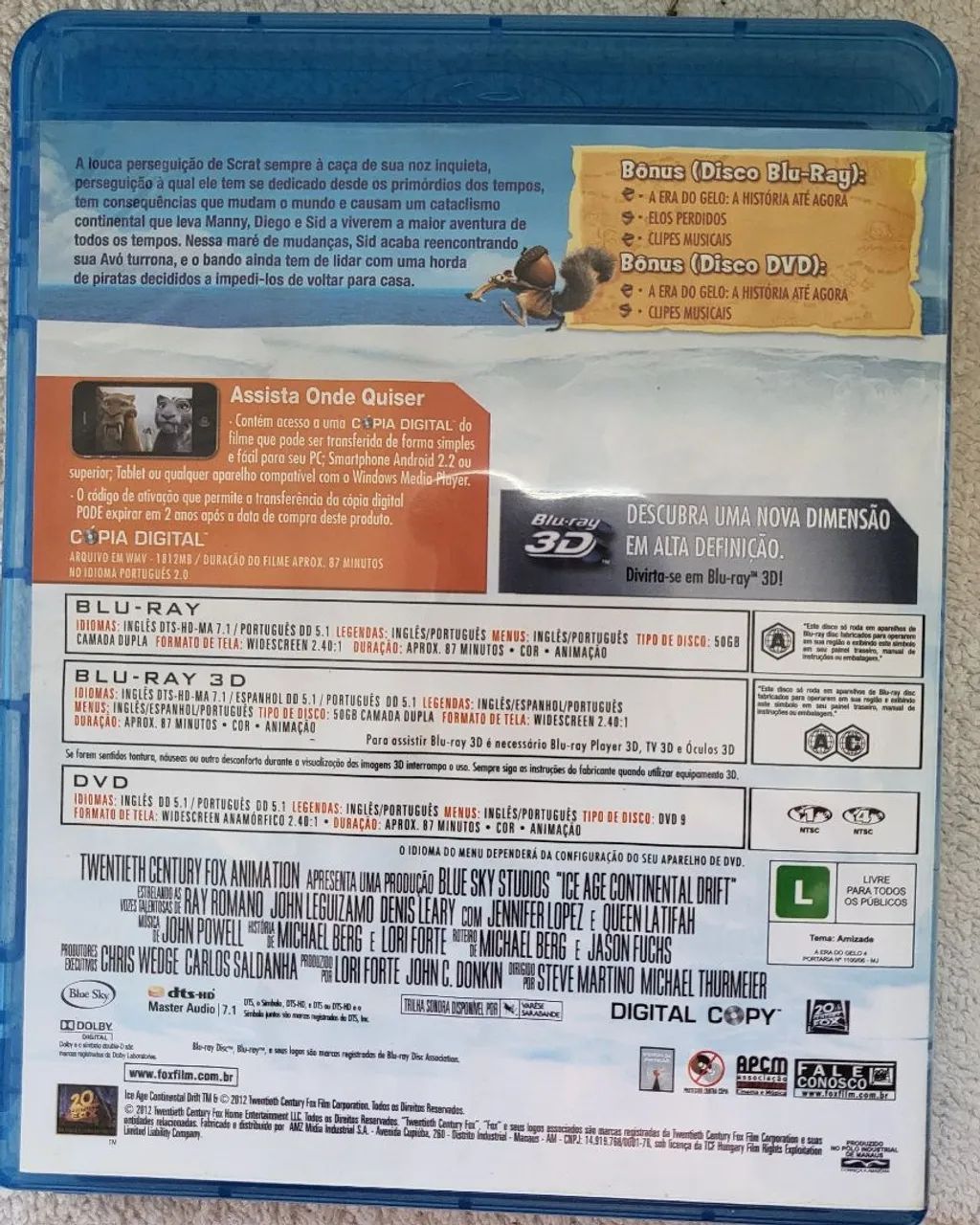 Blu-ray 3d + blu-ray + dvd + cópia digital - Foto 4