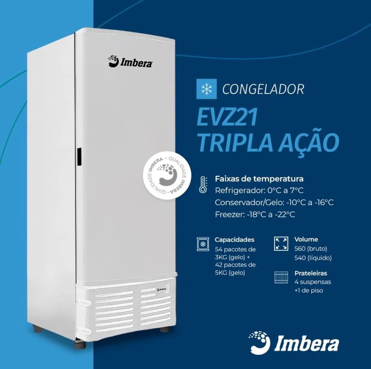 Congelador Imbera EVZ21 Tripla Ação