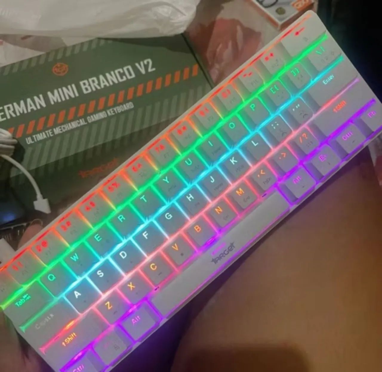 Teclado Mecânico 60% TGT Sherman V2 Branco - Novo, Lacrado e Premium