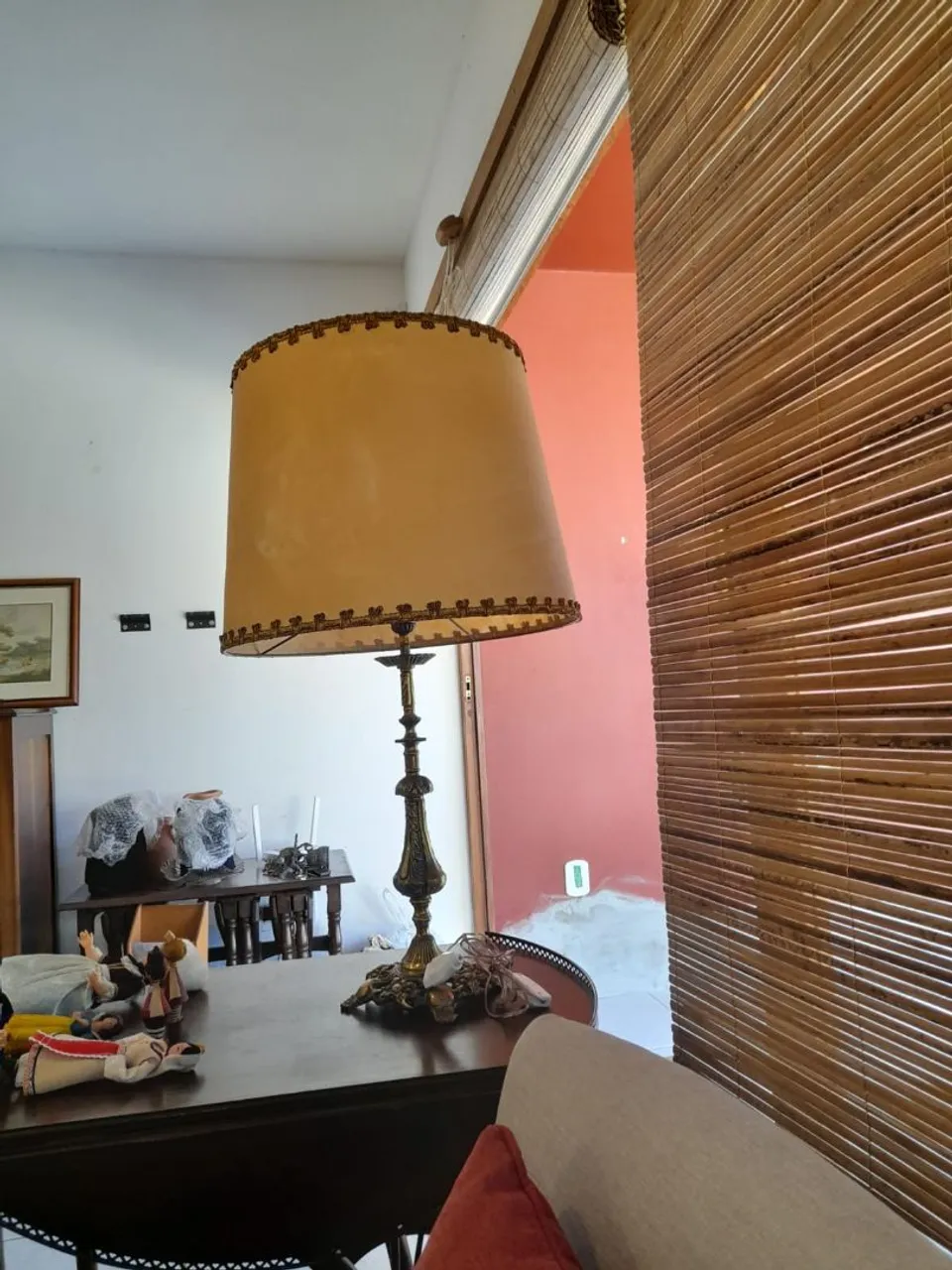 Par de luminárias antigas em bronze