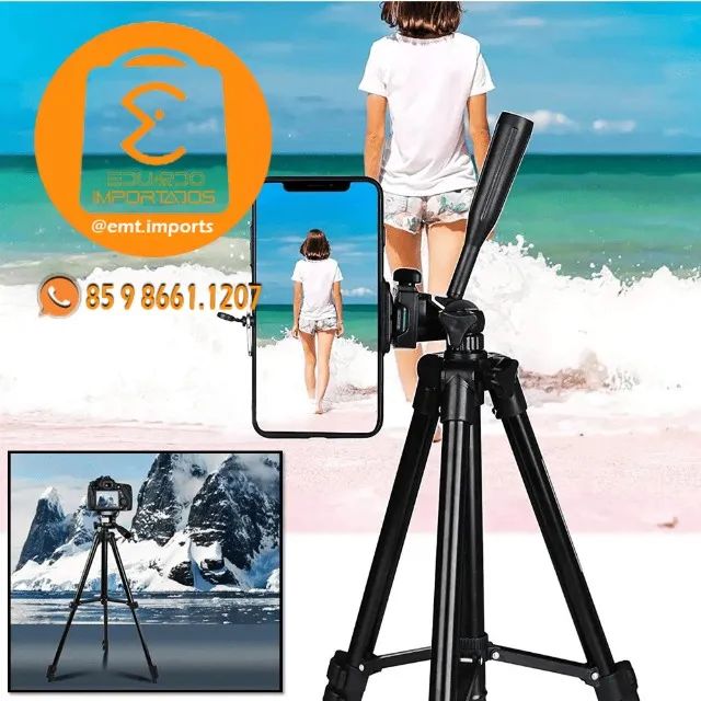 Tripé Multifuncional 1.3 Metros Com Suporte de Celular LEY-3120B - Foto 5