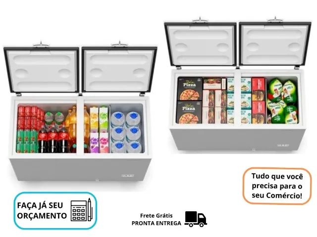 Freezer 2 Tampas Metalfrio Inverter 417L