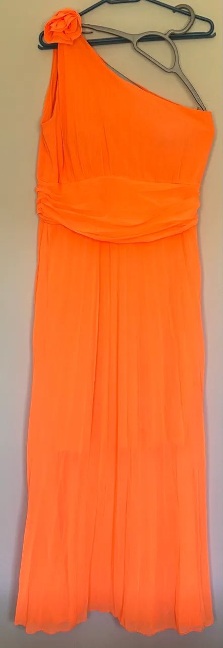 Vestido de festa plissado laranja - Foto 3