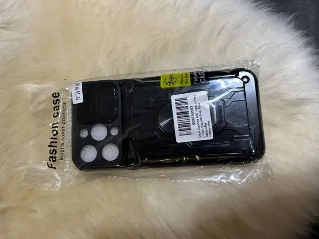  Capinha iPhone 14 Pro Max Preta com Anel Giratório - Nova
