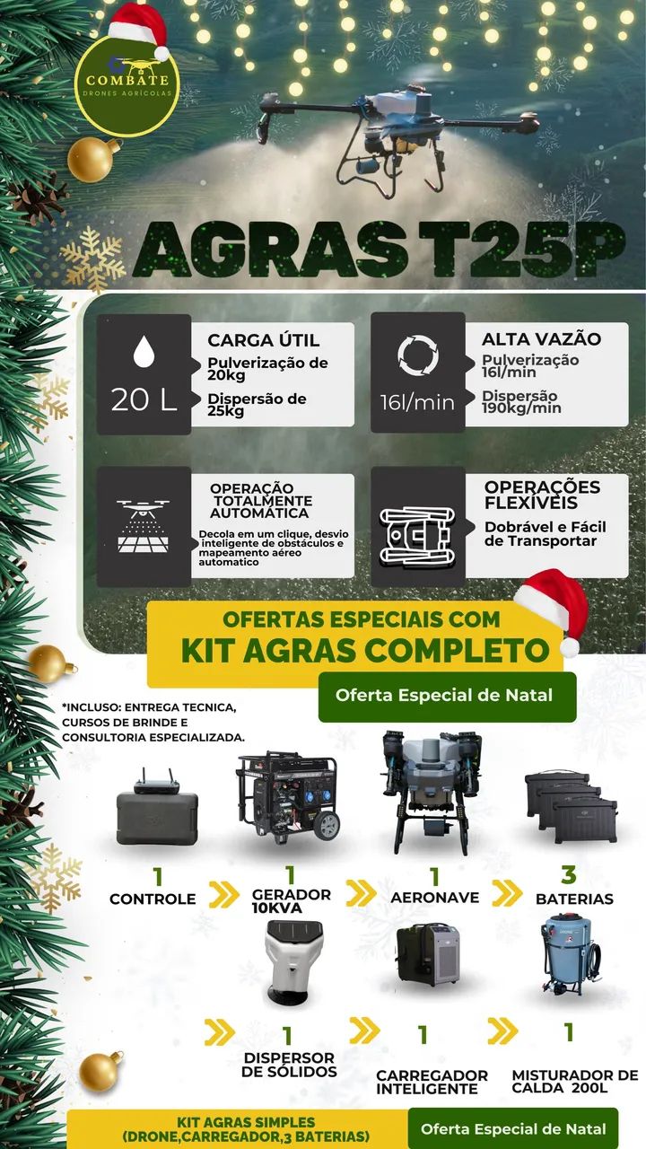 Drone Agrícola (T-100 ou T70 DJI super promoção! - Foto 2