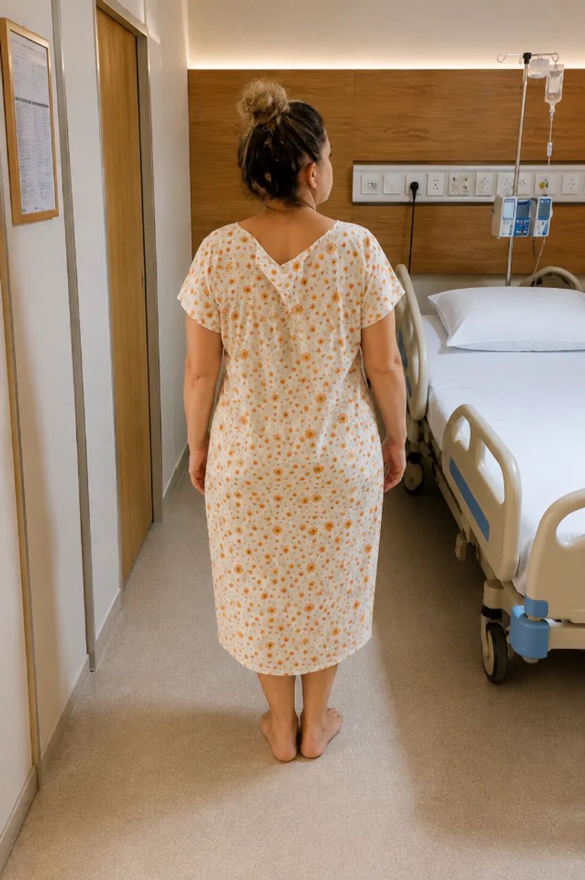 Bata hospitalar paciente transpassada 100% algodão - Foto 2