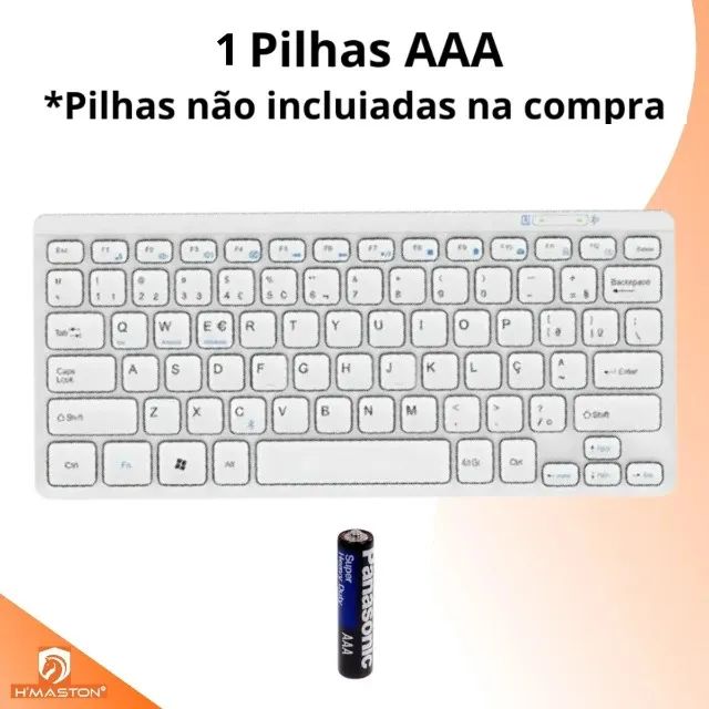 Lacrado Teclado Slim Sem Fio Bluetooth Ideal Para Notebook E Tablet - Foto 5