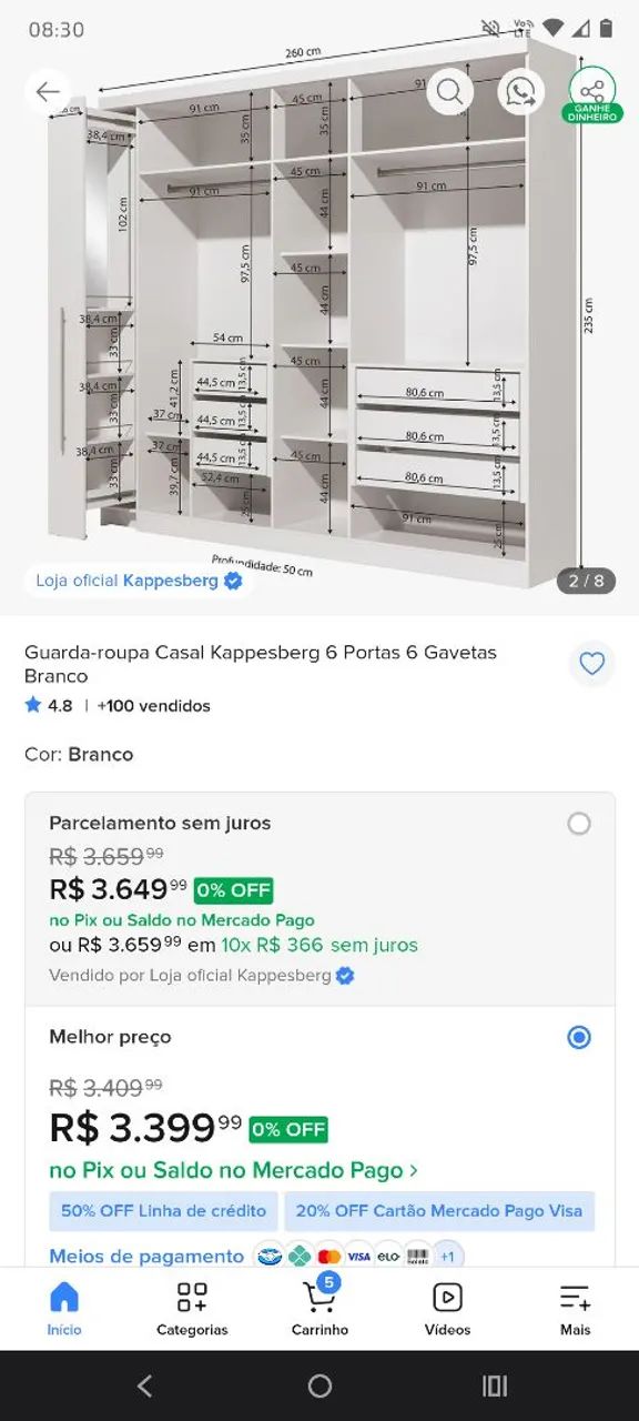 Guarda roupa lindo e excelente  - Foto 4