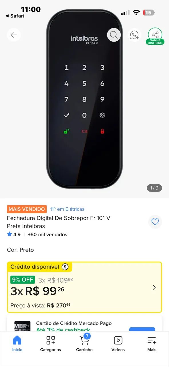 Fechadura Eletrônica Intelbras FR101V