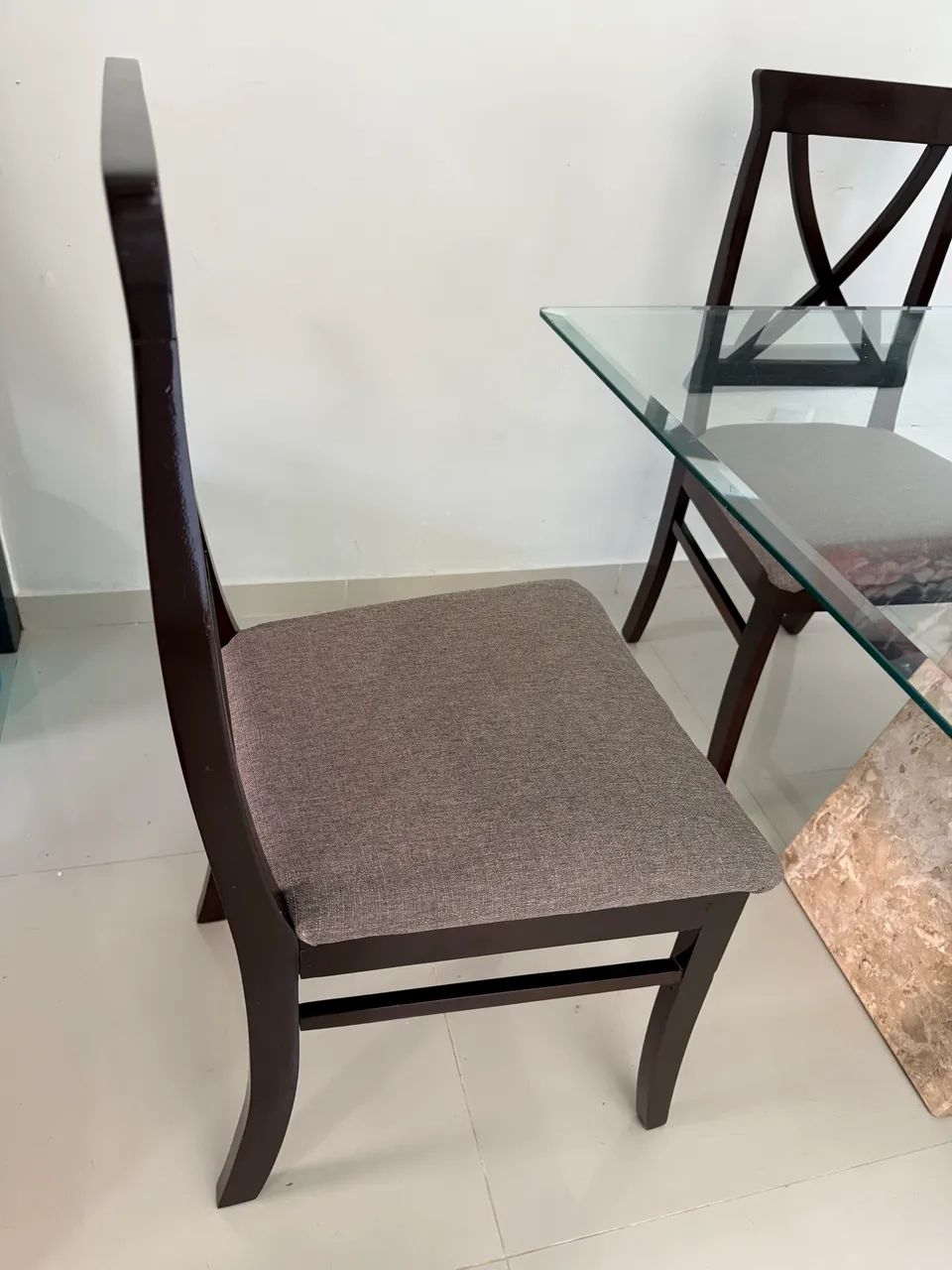 Mesa 6 lugares com base de Travertino Bege 2x1 - Foto 4