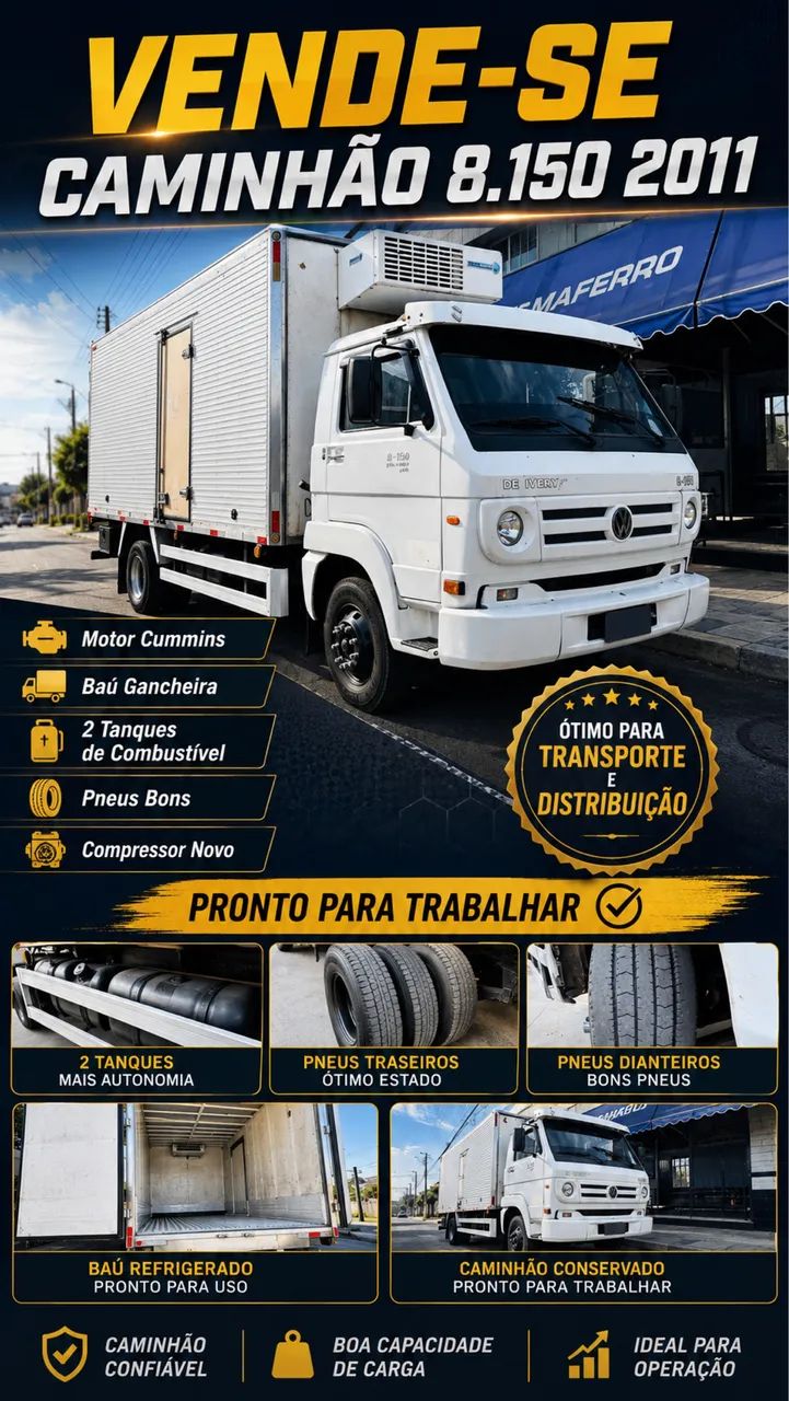 Caminhão Vw 8.150 Plus Baú  - Foto 3