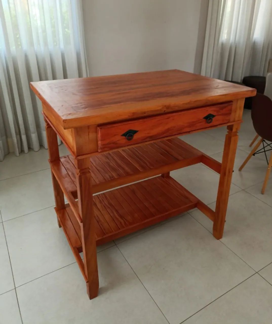 Ilha de cozinha madeira maciça 