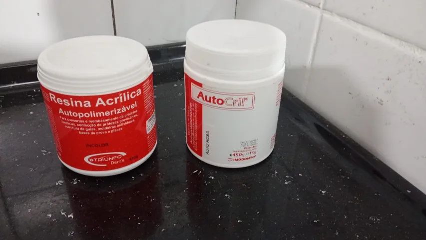 Resina auto para Prótese rosa e incolor 