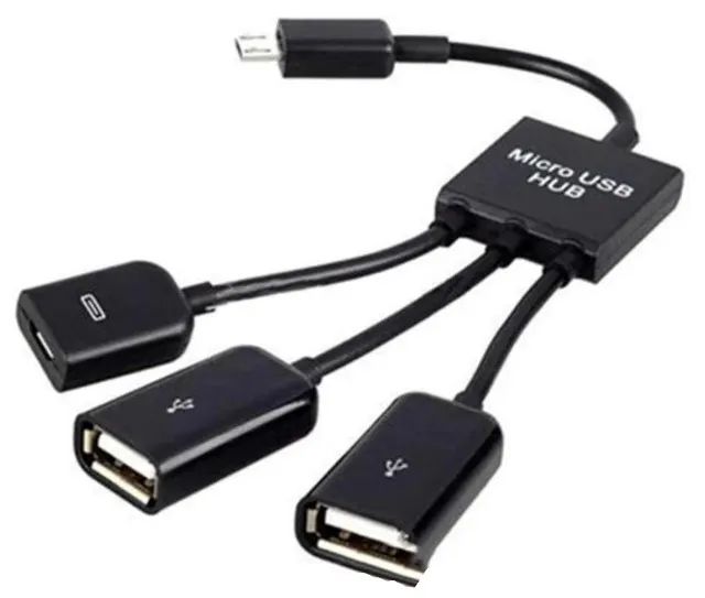 Cabo USB OTG 3 em 1 Tipo C / Fêmea Multifuncional