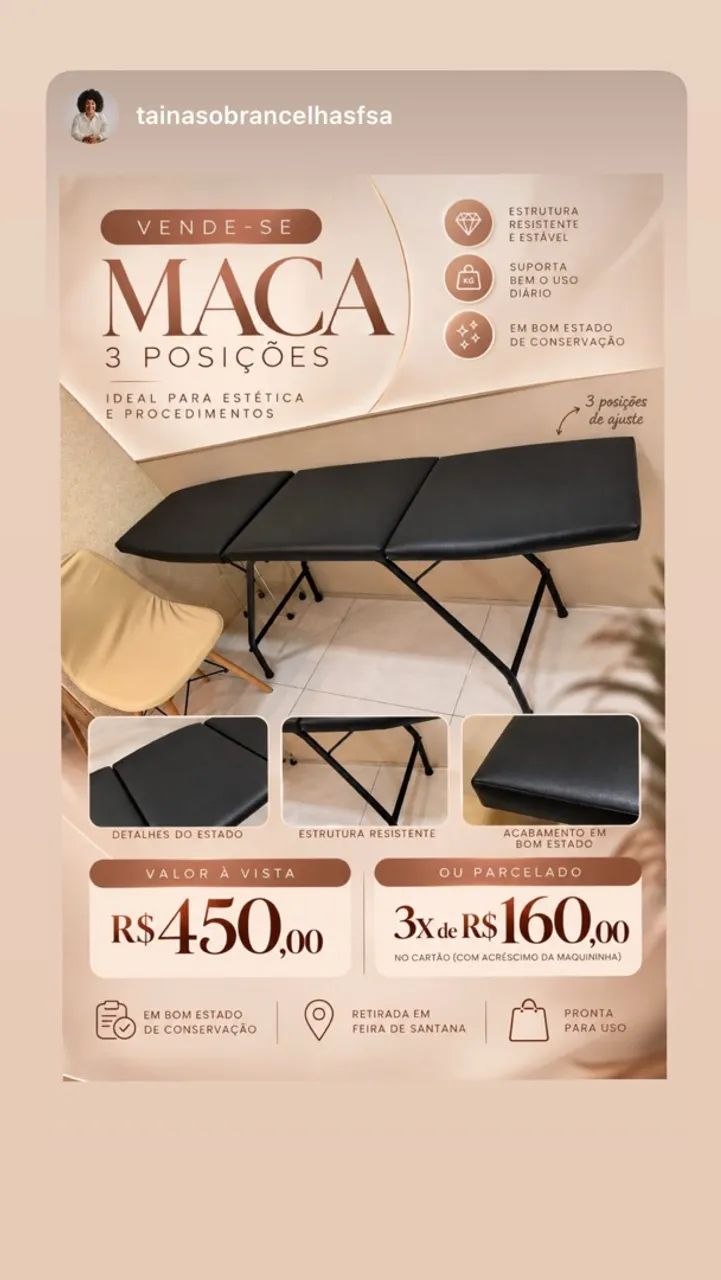 Vendo maca 3 posições 