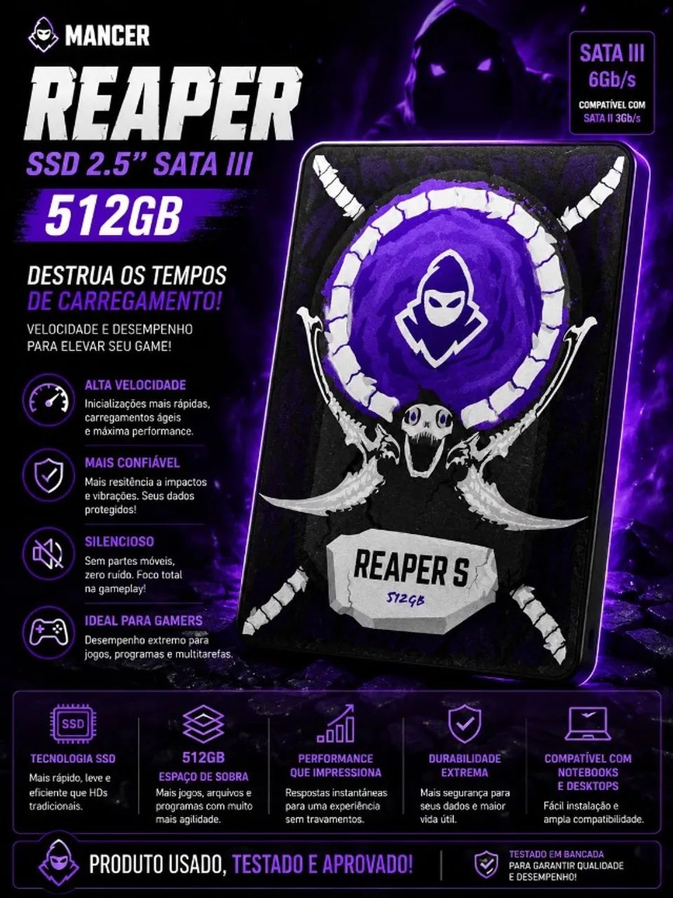 SSD 512GB MANCER REAPER S SATA 