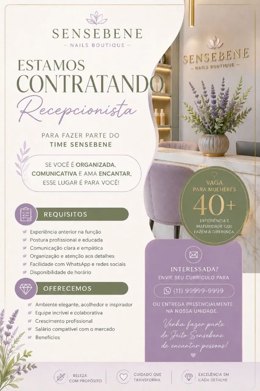 Recepcionistas: Estamos contratando