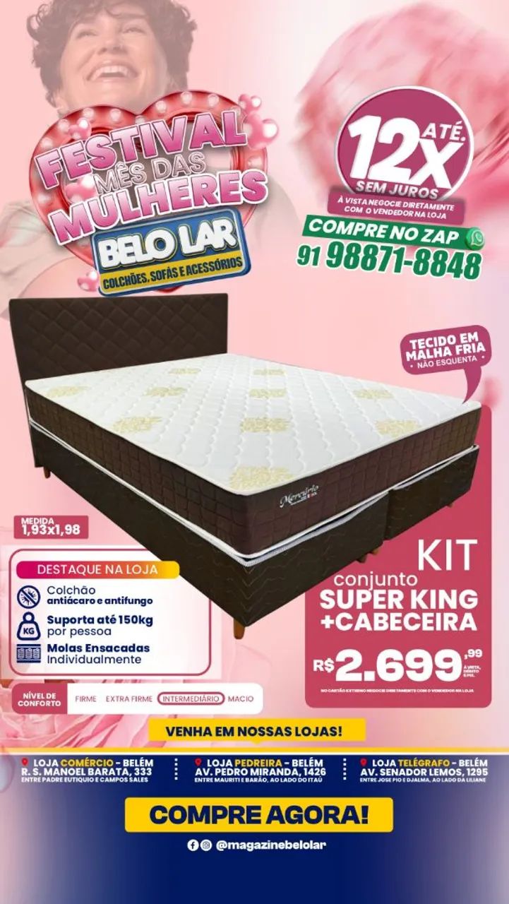 Kit conjunto super king + cabeceira