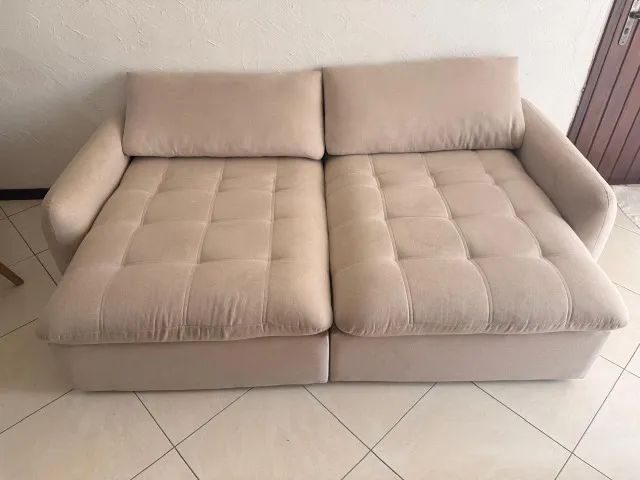 Sofá retrátil bege  - Foto 3