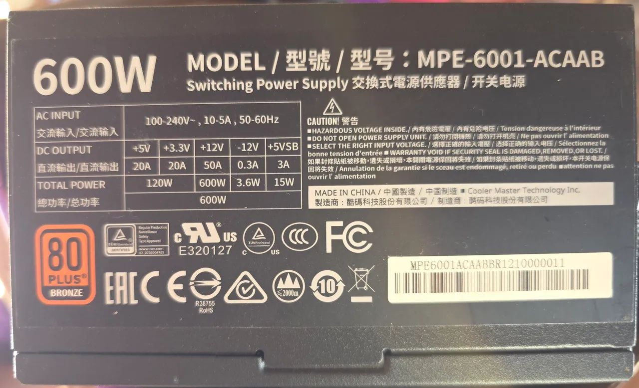 Fonte Gamer Cooler Master 600w - Foto 4