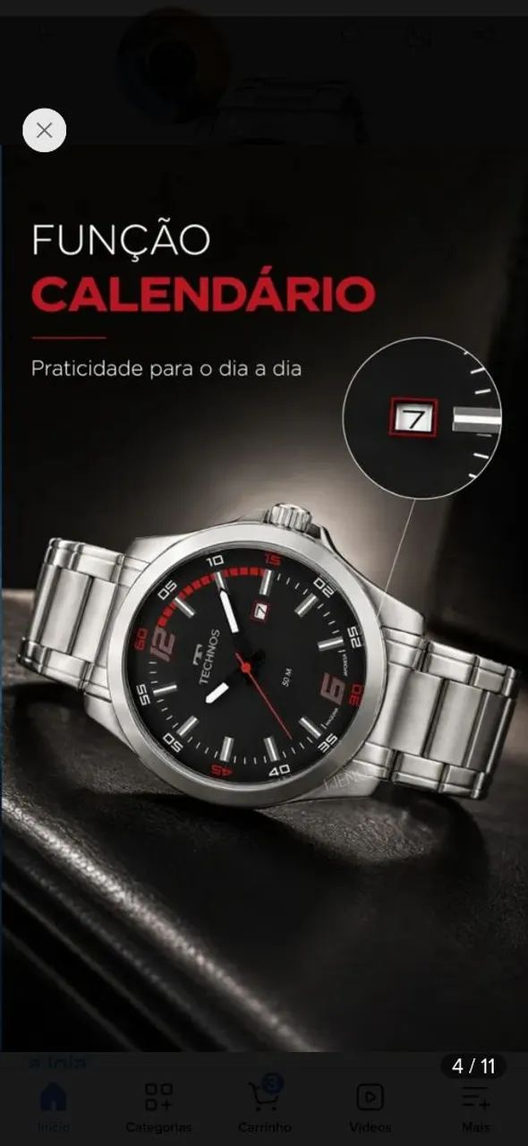 Relógio Technos masculino quartz pulso lançamento original urgente só hoje 550 reais.  - Foto 2