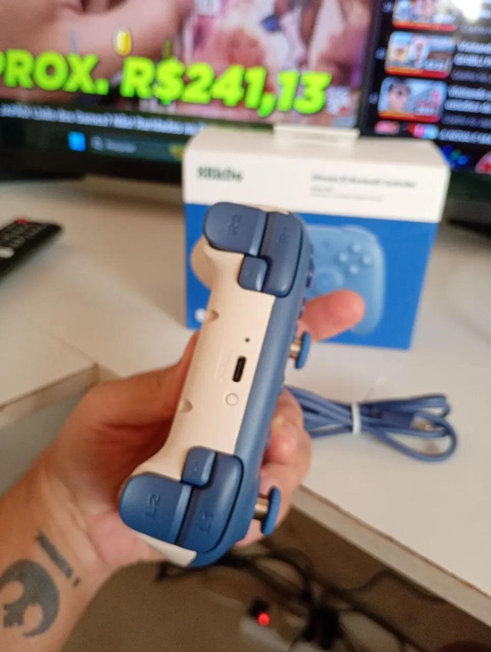 Controle 8bitdo Ultimate 2c Bluetooth P/ PC, Switch 1&2 Azul - Foto 2