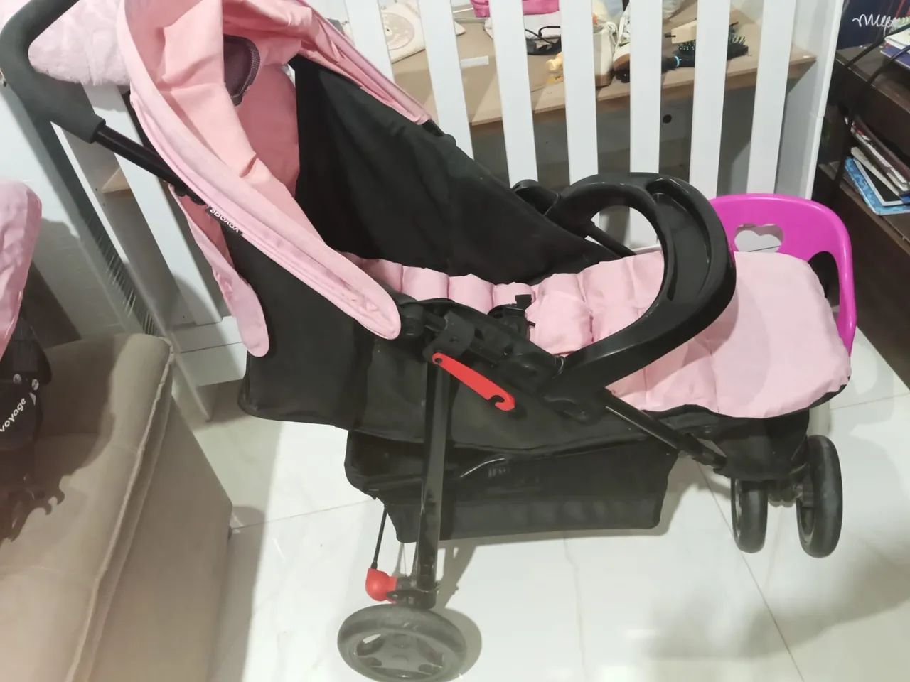 Carrinho e bebê conforto de menina  - Foto 4